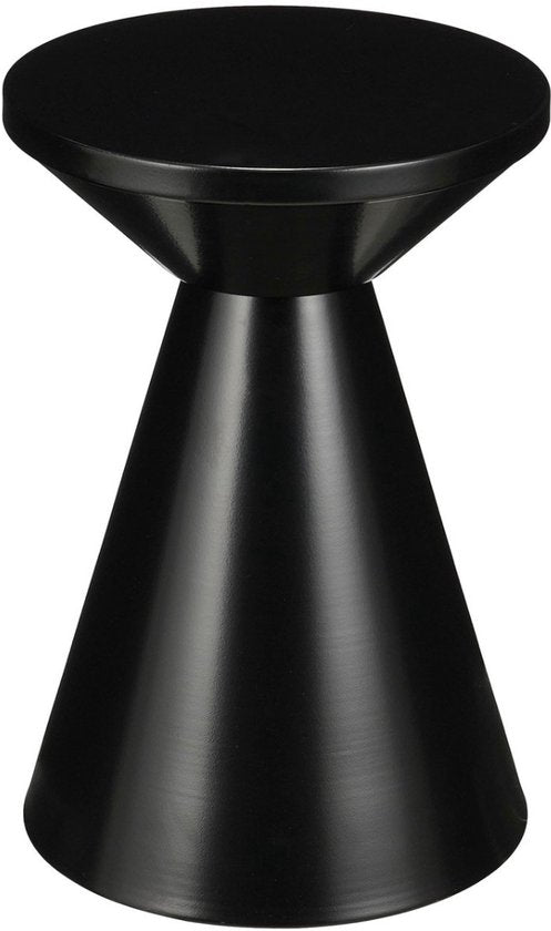 Mica Decorations Jim Bijzettafel - Bijzettafel Rond H45 x Ø31 cm - Ijzeren Tafeltje voor Woonkamer of Slaapkamer - Plantentafeltje - Nachtkastje Industrieel - Zwart