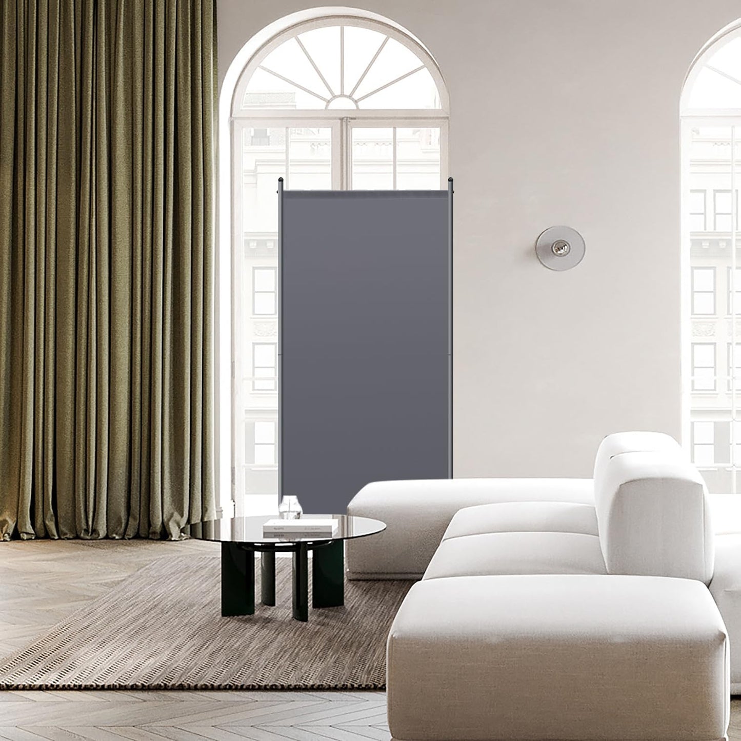 Angel Living Paravent – 1-delig Kamerscherm & Ruimteverdeler – Inkijkbescherming voor Kantoor, Balkon, Slaapkamer & Tuin – Grijs – 80 x 180 cm