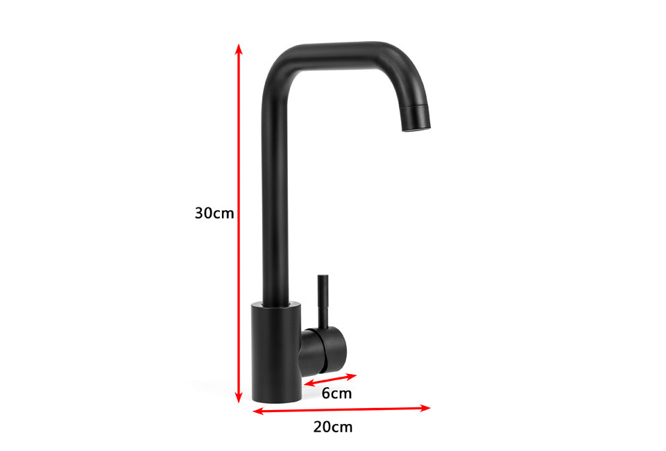Home&Comfort Keukenkraan – Eenhendel Mengkraan met Keramische Schijf – 20 x 5 x 32 cm – Zwart