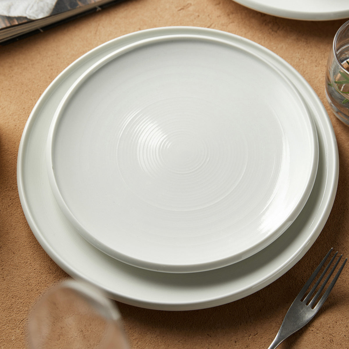 Jiwoo ZEN Dinerborden Set van 6 - 25 cm (10 inch) - Wit