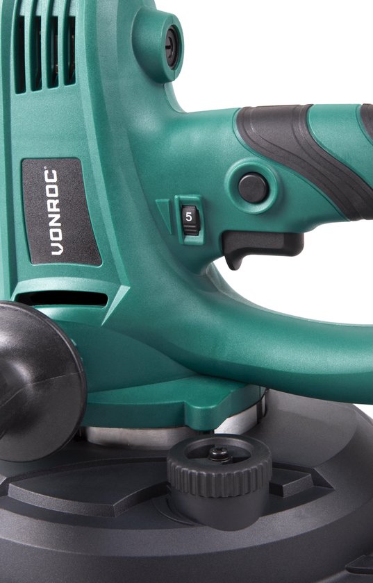 VONROC DS501AC Schuurmachine – 750W – Ø180 mm Schuurzool – Met Stofafzuiging - Slang - Opvangzak - 8 Schuurvellen