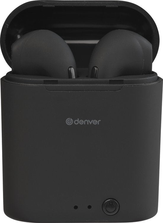 Denver TWE-46 - Earbuds - Wireless - Draadloos Oordopjes - Bluetooth - met oplaad case - handsfree - sporten - headset - In-ear - Bluetooth 5.0 - Zwart