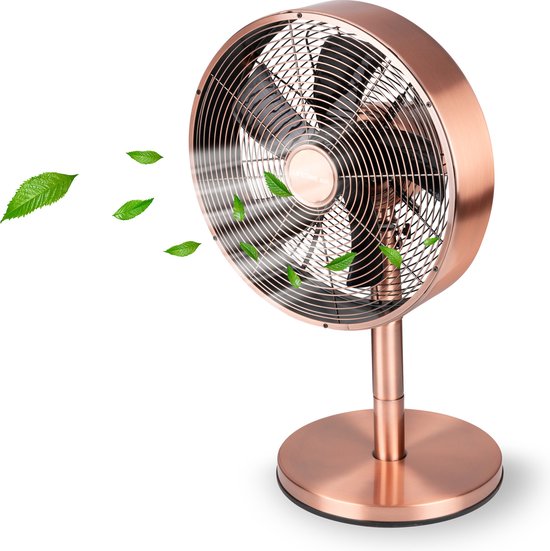 Lifetime Air Tafelventilator - 230V - Bureau Ventilator 30CM - 3 Snelheden - Oscillerende Functie - Kantelbaar - Rosé