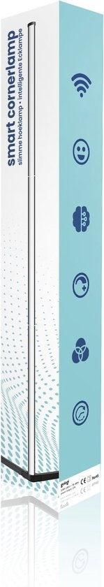 Gologi Slimme Vloerlamp LED - Hoeklamp - Industrieel - Staand - Woonkamer - Dimbaar - RGBW - Met App - Zwart