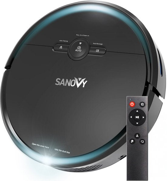 Sanovy 3 in 1 Robotstofzuiger met dweilfunctie - 1800 PA- Automatische laadstation - Dweilrobot – App