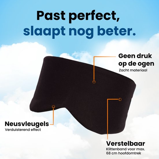 PurelyGoods® Slaapmasker - Oogmasker - Verduisterend - Mannen en Vrouwen - Katoen - Zwart