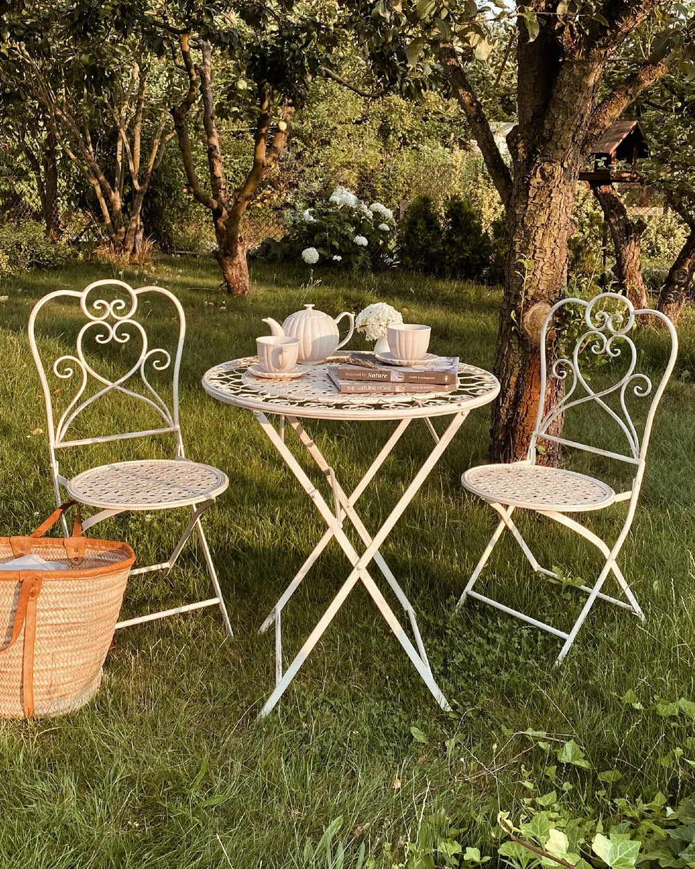 Set van 2 Opvouwbare Tuinstoelen - Metaal - Lichtbeige - 44 x 48 x 92 cm