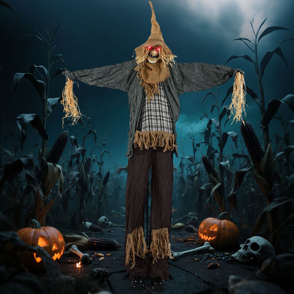 Coast Halloween vogelverschrikker - geanimeerd - geluidsgeactiveerd - lichtgevende ogen - 213 cm