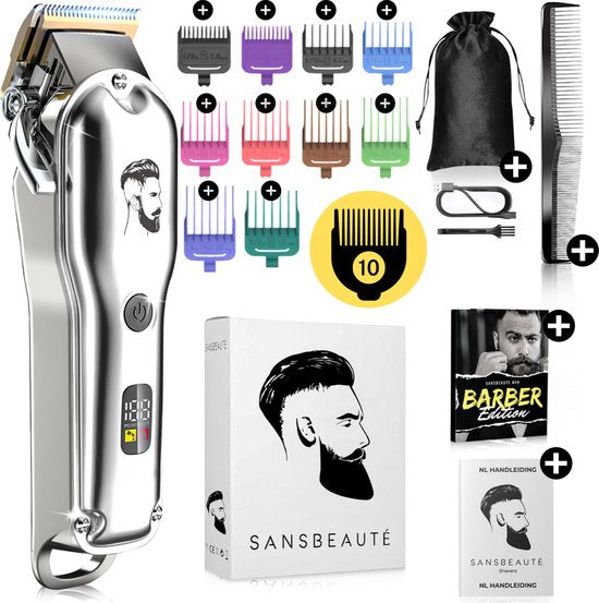 Professionele Draadloze Tondeuse – Haar- & Baardtrimmer – Barber Clipper – Kappersset