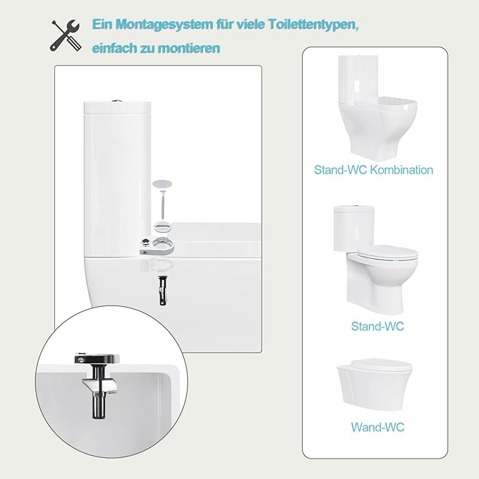 eSituro Wc Bril Met Softclose Mechanisme Toiletbril Universeel – Voorzien Van Snelsluiting Systeem En Antislip Buffers En Driezijdige Transferprint – Voor Toilet En Badkamer – Meerkleurig MDF En Rvs Scharnieren – 375 x 440 mm