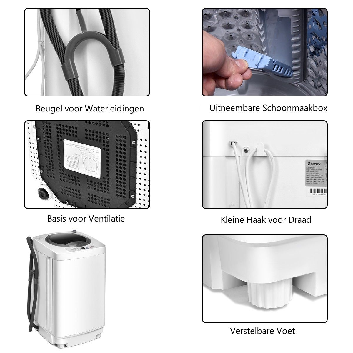 Coast Volautomatische Wasmachine - 2-in-1 wassen en centrifugeren - compact - wit