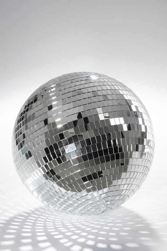 Mica Decorations Discobal Kerstornament - Kerstballen voor Sfeervolle Kerstversiering in Huis - Kerstboomversiering met Spiegelglans Effect - Ø50 cm - Zilver - Voorgemonteerd