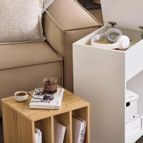 SoBuy FBT134-W Printerkast - Witte Kantooropbergkast met 4 Wielen