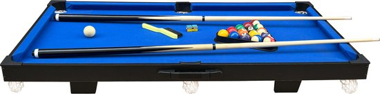 Cougar 3-in-1 Multi Speeltafel Mini Zwart-Blauw – Pooltafel – Push Hockey – Tafeltennis - Inclusief alle accessoires