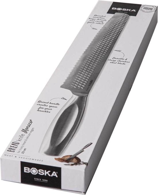 Boska Broodmes Monaco+ - Ergonomisch Mes - RVS Roestvrijstaal - 23 cm