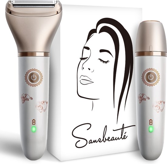 Sansbeauté® 2-in-1 Ladyshave – Elektrisch – Gezicht, Oksels & Benen – USB Oplaadbaar