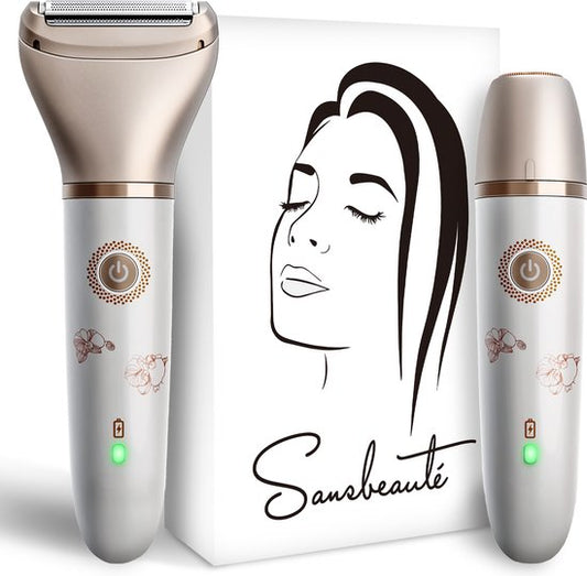 Sansbeauté® 2-in-1 Ladyshave – Elektrisch – Gezicht, Oksels & Benen – USB Oplaadbaar