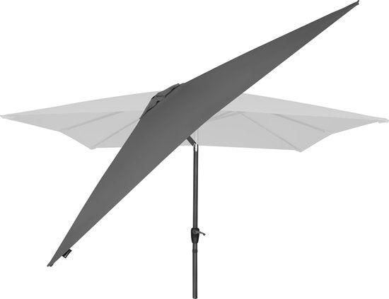 VONROC Premium Stokparasol Rosolina 280x280cm - Incl. beschermhoes – Vierkante parasol - Kantelbaar – UV werend doek – Grijs