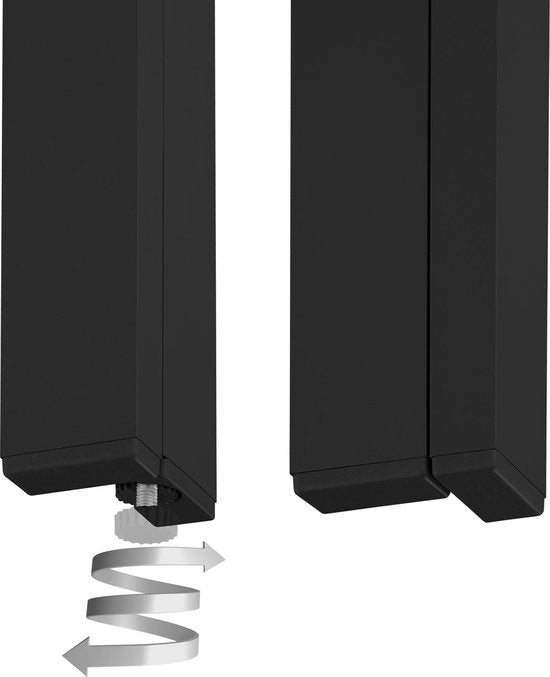 tectake® - Tuintafel 150 x 90 x 74,5 cm - Weerbestendig, eenvoudige montage - Verstelbaar - Aluminium frame met kunststof tafelblad - zwart
