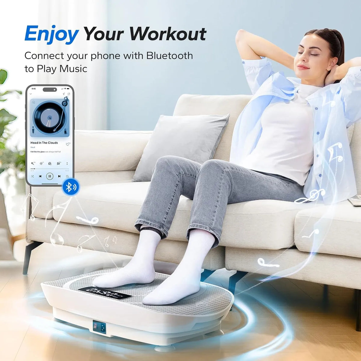 Merach Trilplaat Whole Body Workout – 10 Snelheden – Grijs – Silicone en Metaal