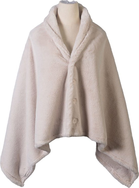 Cape Oxford - 75x150 cm - Super zacht en heerlijk warm - Fake Fur 500gr/m² - Beige