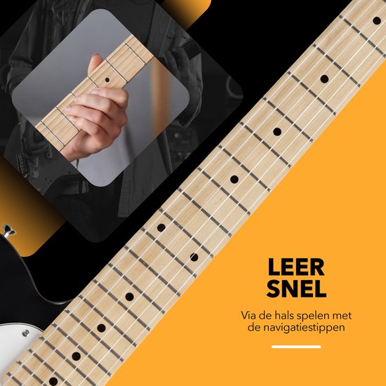 Finesse Elektrische Gitaar met Versterker - met Videocursus - TE Gitaar - Volwassenen - Kind - Zwart