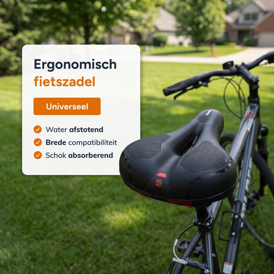 Fietszadel Unisex - Ergonomisch - Met vering - Zadel fiets - Mountainbike - Dames en heren - Zadel - Accessoires - Zwart - Proskill