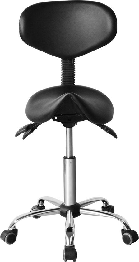 VVD Zadelkruk - Ergonomisch & Verstelbaar - 40 x 36 x 112cm - Zwart