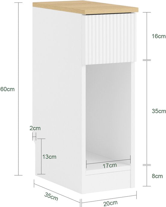 SoBuy Nachtkastje, voor woonkamer, slaapkamer FBT111-W