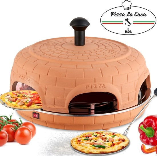 MOA Pizzarette - Pizza Oven - Pizza La Casa - 6 personen - RVS bakplaat - Terracotta - P06