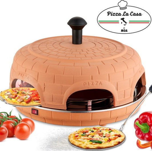 MOA Pizzarette - Pizza Oven - Pizza La Casa - 6 personen - RVS bakplaat - Terracotta - P06