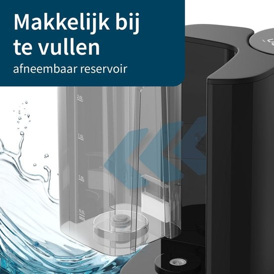 Waterkoker met temperatuurregeling - 2.7L - Alminium - BPA vrij - 2200W - 21.10x28.30x31.20 cm - Zwart