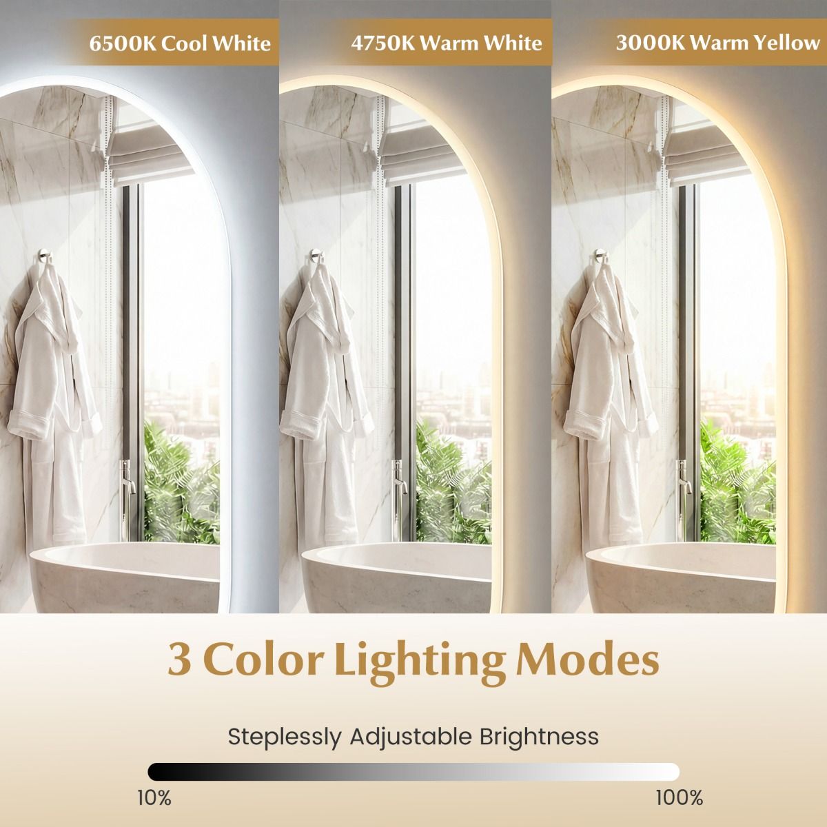 Coast Badkamerspiegel met LED-verlichting - anticondensfunctie - touchbediening - 90 x 55 cm - zilver