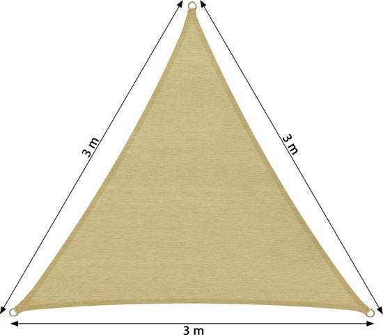 tectake - Driehoekig zonneluifel 300 x 300 x 300 cm - 402602