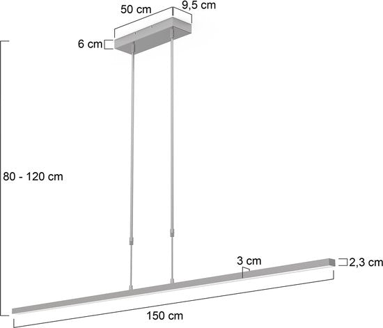 Steinhauer - hanglamp - Bande - staal - acryl metaal - design lamp - LED - 3320ST