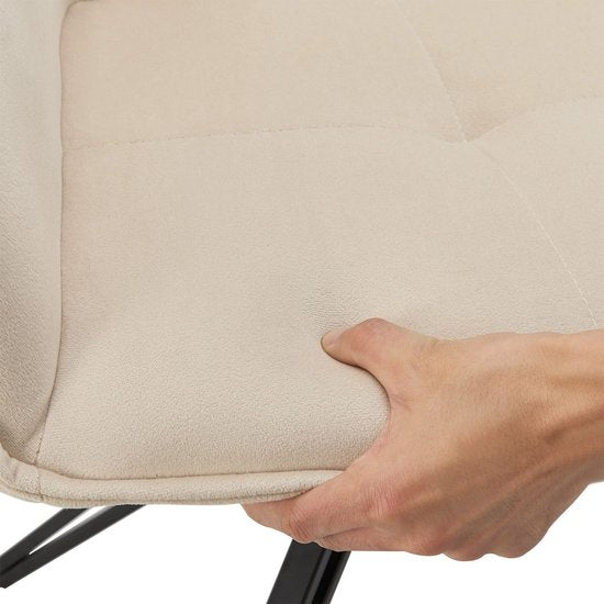 Eetkamerstoel / Draaistoel / Kuipstoel Clyde - Beige - Metalen onderstel