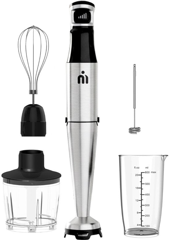 MATTI® - Staafmixer Set 5in1 - Elektrische Staafmixer - Hakmolen - Blender - Melkopschuimer - 1500W