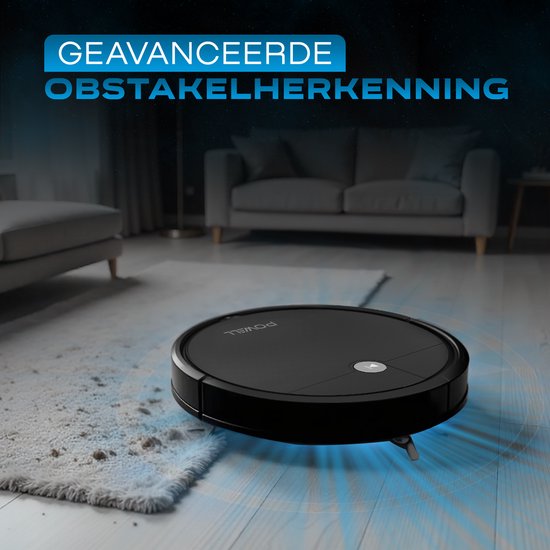 Powell Robotstofzuiger - Robotstofzuiger met Dweilfunctie - Robotstofzuiger met Laadstation - Robot Stofzuiger - Dweilrobot - Zwart