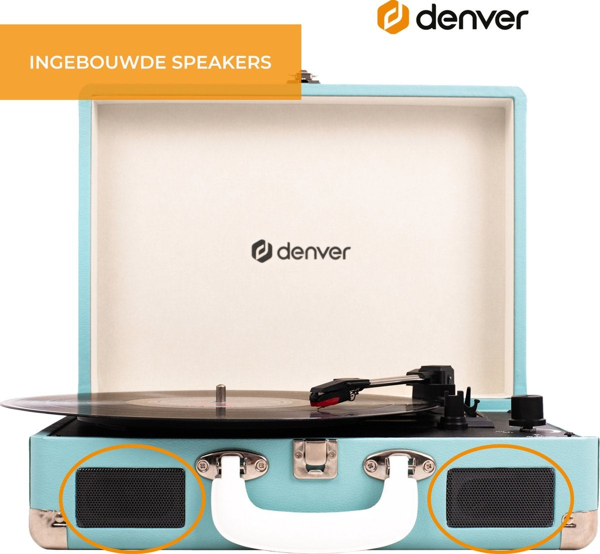 Denver Platenspeler - Ingebouwde Speakers - Incl. PC Software - Auto-stop - Retro - VPL120 - Blauw