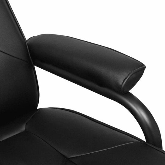 vidaXL - Tv-fauteuil - met - voetenbankje - kunstleer - zwart