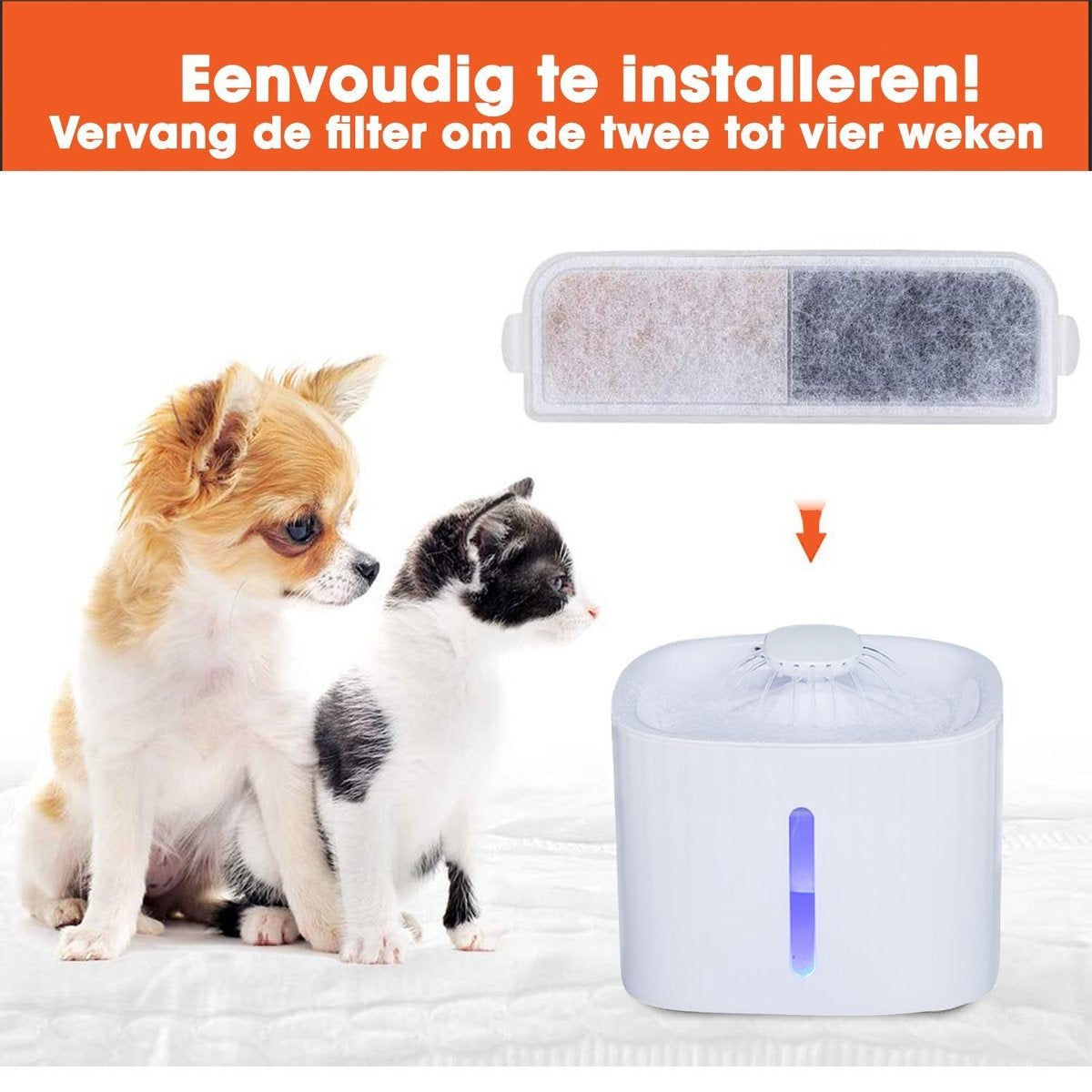 PetGoods Drinkfontein Filters - Navulling Set: 6 Stuks - Katten & Honden