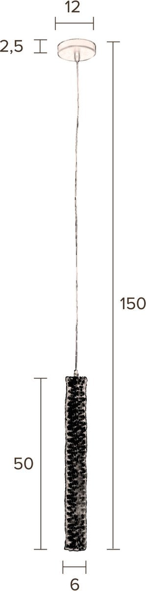 Dutchbone Tan Hanglamp Zwart - 230 V - 12x12x150cm