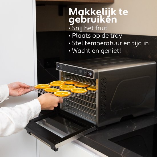Vita5 PRO 7 Voedseldroger – Droogoven - RVS – 24-Uurs Timer – Led-bedieningspaneel – Dehydrator – 7 Laags