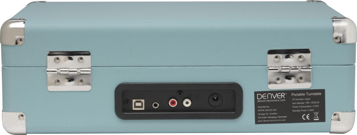 Denver Platenspeler - Ingebouwde Speakers - Incl. PC Software - Auto-stop - Retro - VPL120 - Blauw