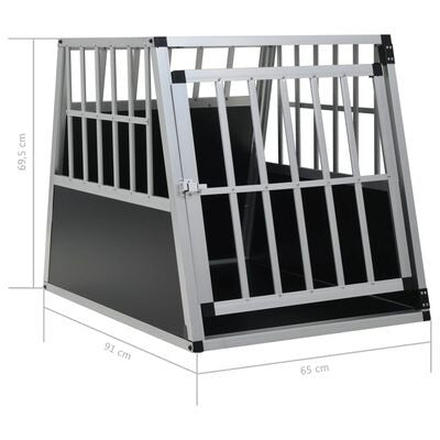 Woltu Aluminium Hondentransporter voor Auto - Zwart - 54 x 69 x 50 cm