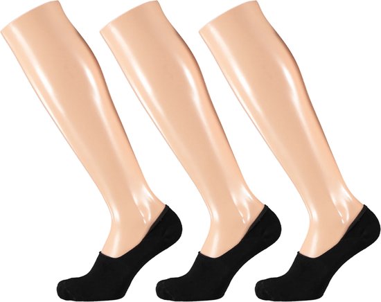 3-paar No Show lage sneaker sokken - Footies kousenvoetjes - 38 - Zwart