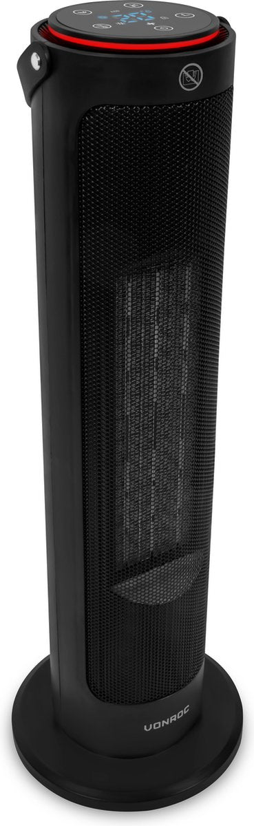 VONROC Elektrische kachel - ventilatorkachel - 1200W/2000W - torenmodel - keramisch - ECO Modus - zwenkfunctie - LED display - Incl. afstandsbediening - thermostaat en timer - 20m2