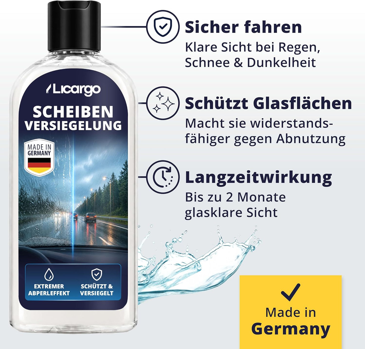 LICARGO Ruitencoating Auto 250 ml - Extreem Afperleffect voor Helder Zicht