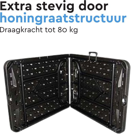 BRASQ Inklapbare Vouwtafel Zwart - 120x60x74cm - Campingtafel - Klaptafel - Inklapbaar - Weerbestendig