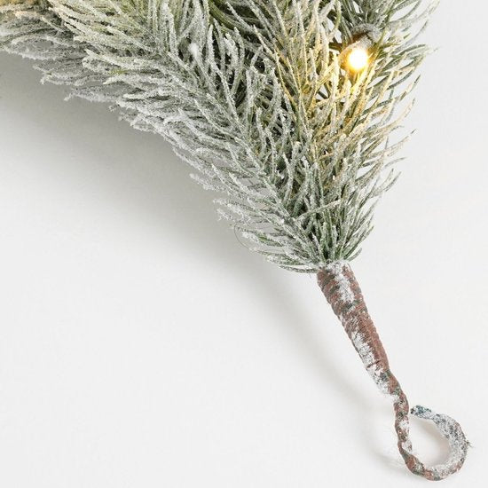 Black Box Trees Nagoya Kerstversiering - Guirlande met 40 Warmwitte LED Lampjes en Timerfunctie - Kerstslingers voor Schouw, Trap of Deurpost - Groen Frosted - L270 x Ø20 cm